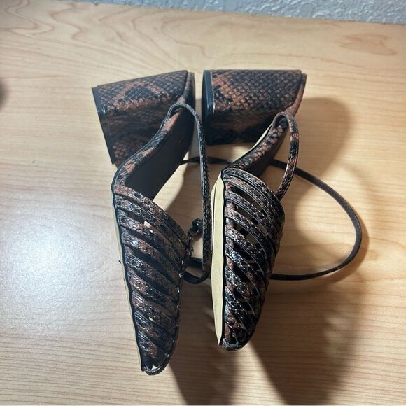 Lulu's Brown and black Strappy Slingback Heels pointed toe  size 7.5 - Picture 7 of 7